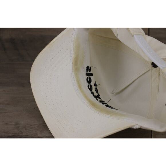 VINTAGE YoungAn Hat Trucker Farmer Snap Back Hat Cap White Embroidered - Picture 8 of 9